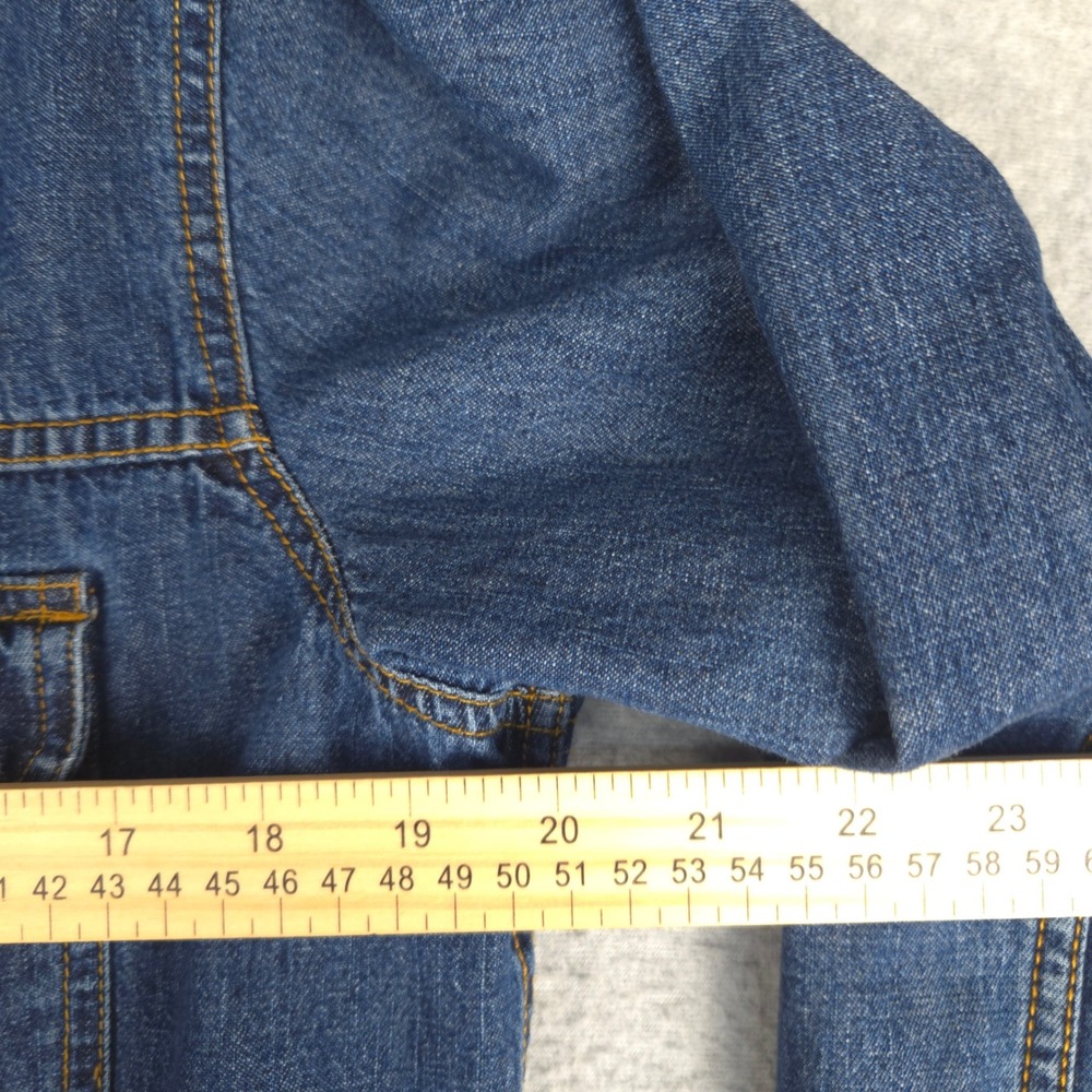 Vintage Levis SilverTab Denim Shirt Womens Large Blue Button Down 40108-7301 - Picture 6 of 7